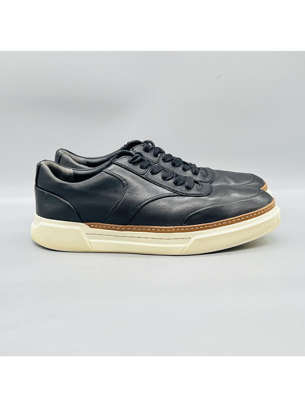 Allen Edmonds Shoes Mens 8.5 Black Leather Sneakers Casual Lace Up Comfort